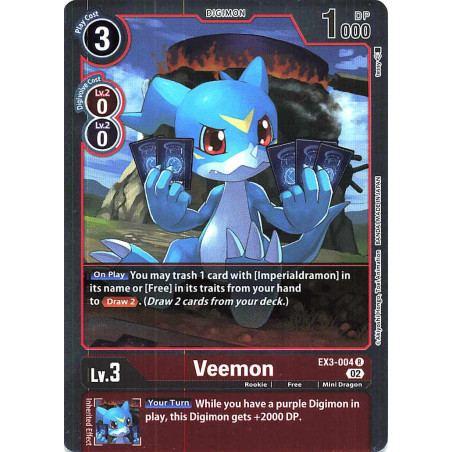 Digimon_TCG_EX3-004_Veemon_Rare_Draconic_Roar_Card_Game