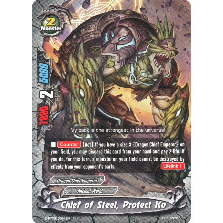 buddyfight-tcg-card-foil-d-bt02-0091en-foil-c-chief-of-steel-protect-ko-roar-invincible-dragon