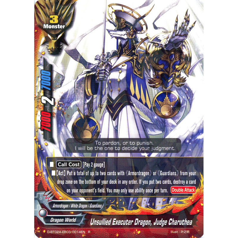 buddyfight-tcg-card-d-bt02a-eb03-0014en-r-unsullied-executer-dragon-judge-charuthea-four-dimensions