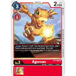 Digimon_TCG_BT1-010_Agumon_Rare_New_Evolution_Card_Game