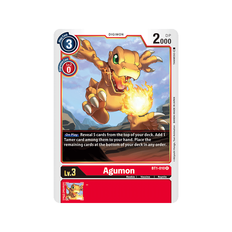 Digimon_TCG_BT1-010_Agumon_Rare_New_Evolution_Card_Game