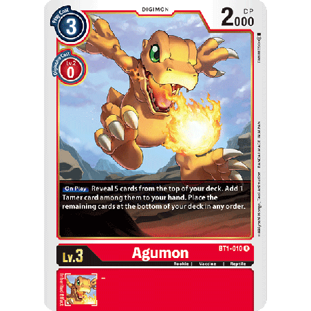 Digimon_TCG_BT1-010_Agumon_Rare_New_Evolution_Card_Game