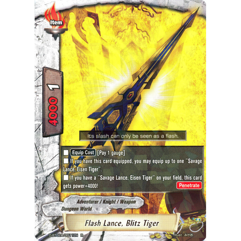 buddyfight-tcg-card-foil-d-bt02a-0011en-foil-r-flash-lance-blitz-tiger-four-dimensions