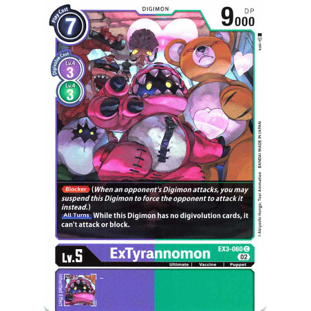 Digimon_TCG_EX3-060_ExTyrannomon_Common_Draconic_Roar_Card_Game