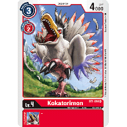 Digimon_TCG_BT1-014_Kokatorimon_Common_New_Evolution_Card_Game