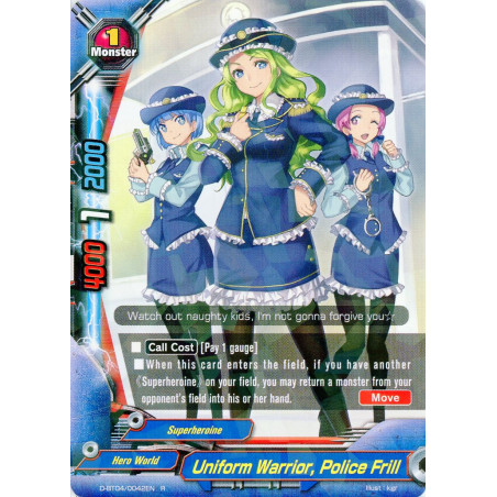 buddyfight-tcg-card-foil-d-bt04-0042en-foil-r-uniform-warrior-police-frill-shine-super-sun-dragon