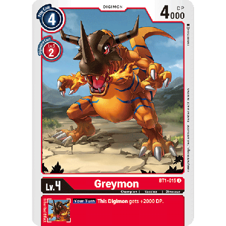 Digimon_TCG_BT1-015_Greymon_Uncommon_New_Evolution_Card_Game