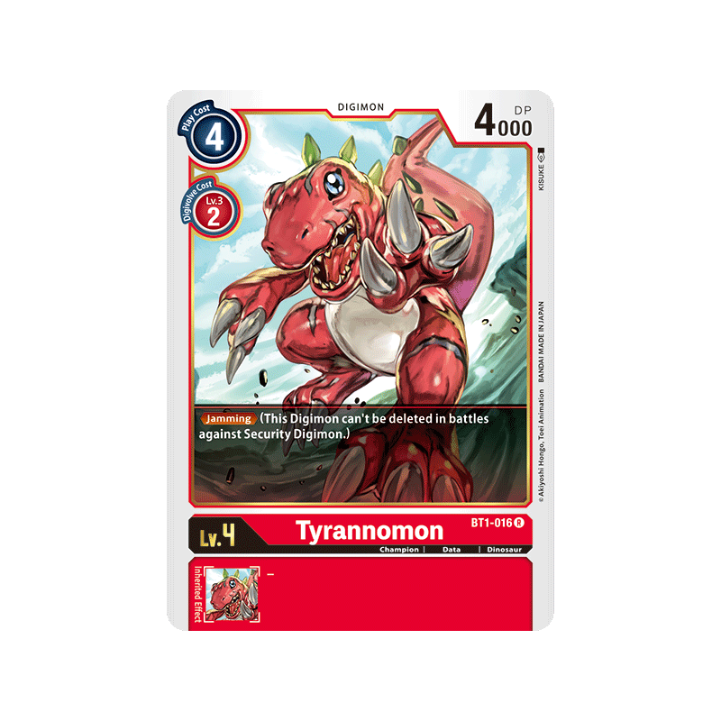 Digimon_TCG_BT1-016_Tyrannomon_Rare_New_Evolution_Card_Game