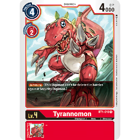 Digimon_TCG_BT1-016_Tyrannomon_Rare_New_Evolution_Card_Game