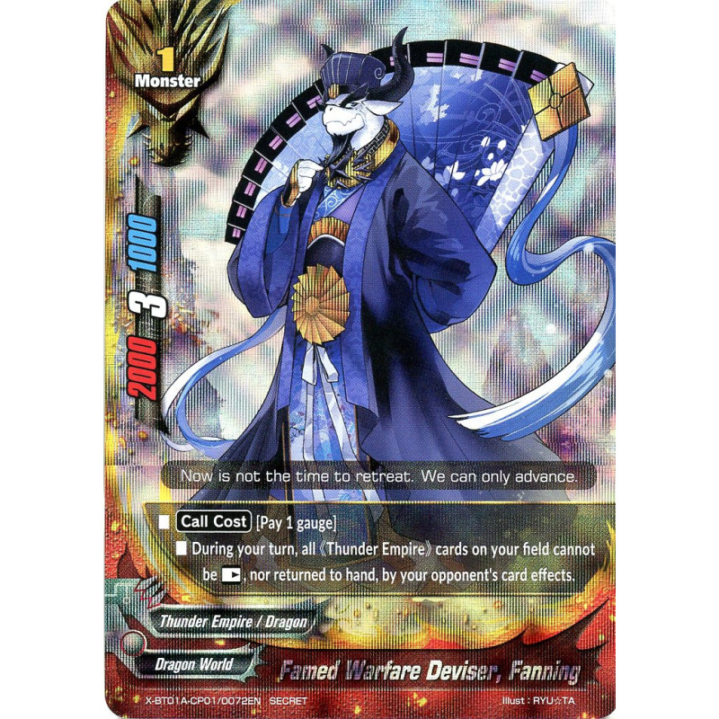 buddyfight-tcg-card-foil-x-bt01a-cp01-0072en-secret-foil-famed-military-deviser-fanning-crossing-generations