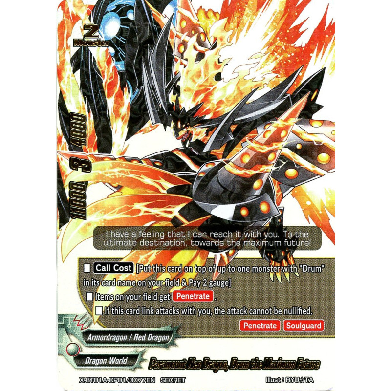 buddyfight-tcg-card-foil-x-bt01a-cp01-0077en-secret-foil-paramount-neo-dragon-drum-the-maximum-future-crossing-generations