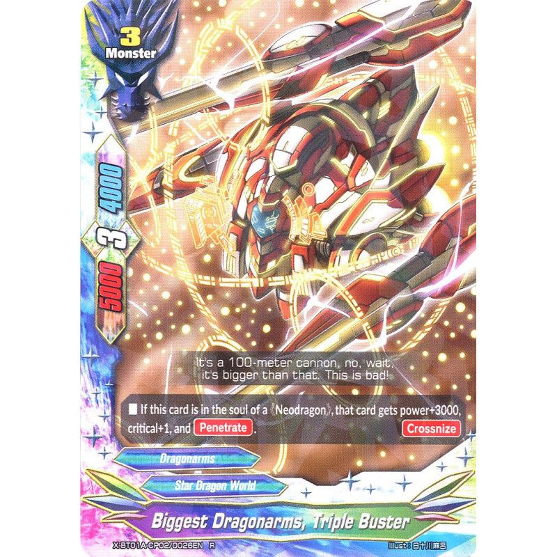buddyfight-tcg-card-x-bt01a-cp02-0026en-r-biggest-dragonarms-triple-buster-crossing-generations