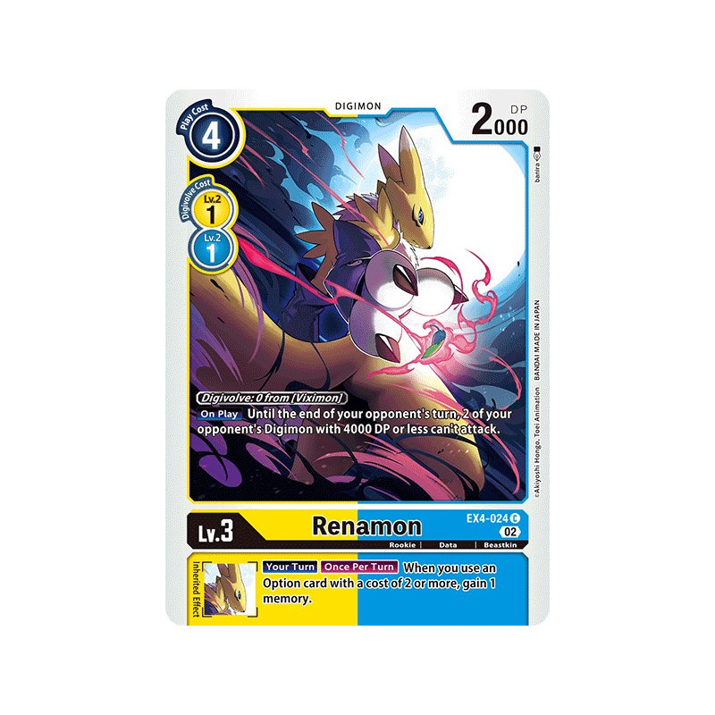 Digimon_TCG_EX4-024_Renamon_Common_Alternative_Being_Card_Game