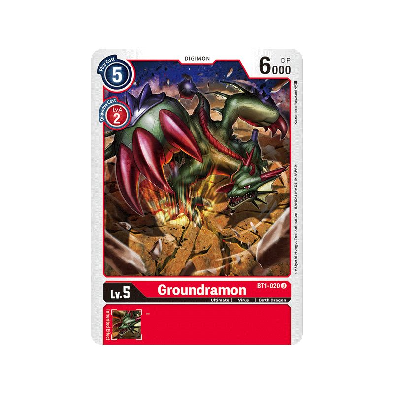Digimon_TCG_BT1-020_Groundramon_Uncommon_New_Evolution_Card_Game