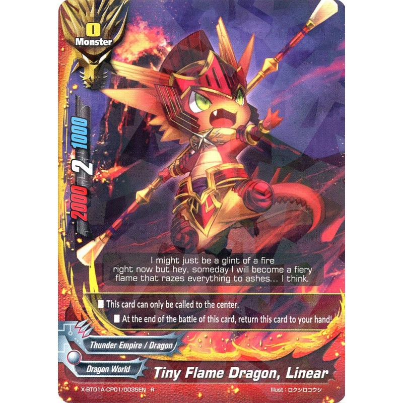 buddyfight-tcg-card-foil-x-bt01a-cp01-0035en-foil-r-tiny-flame-dragon-linear-crossing-generations