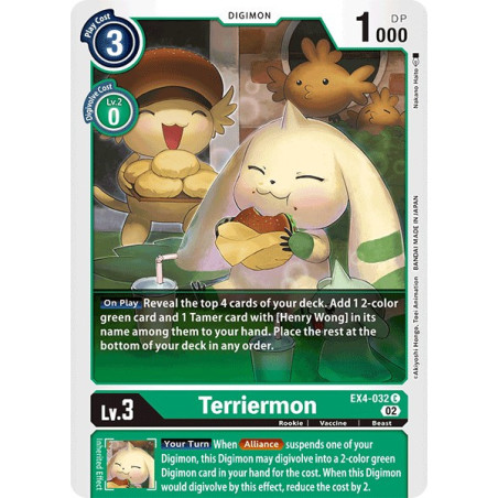 Digimon_TCG_EX4-032_Terriermon_Common_Alternative_Being_Card_Game