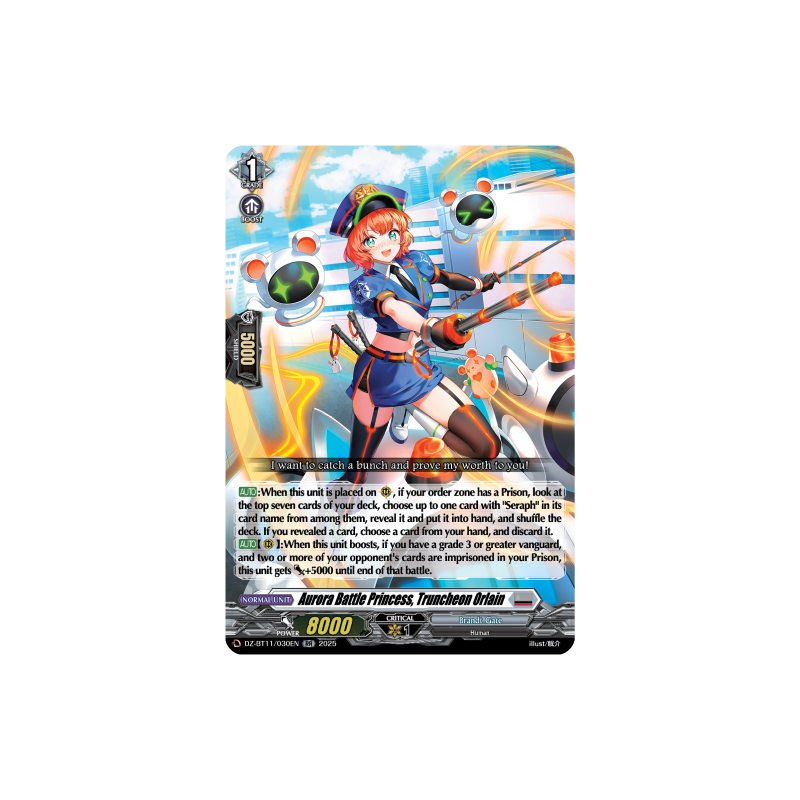 Vanguard_TCG_card_DZ-BT11_030EN_RR_Aurora_Battle_Princess_Truncheon_Orlain_Symphony_of_Might_Bloom