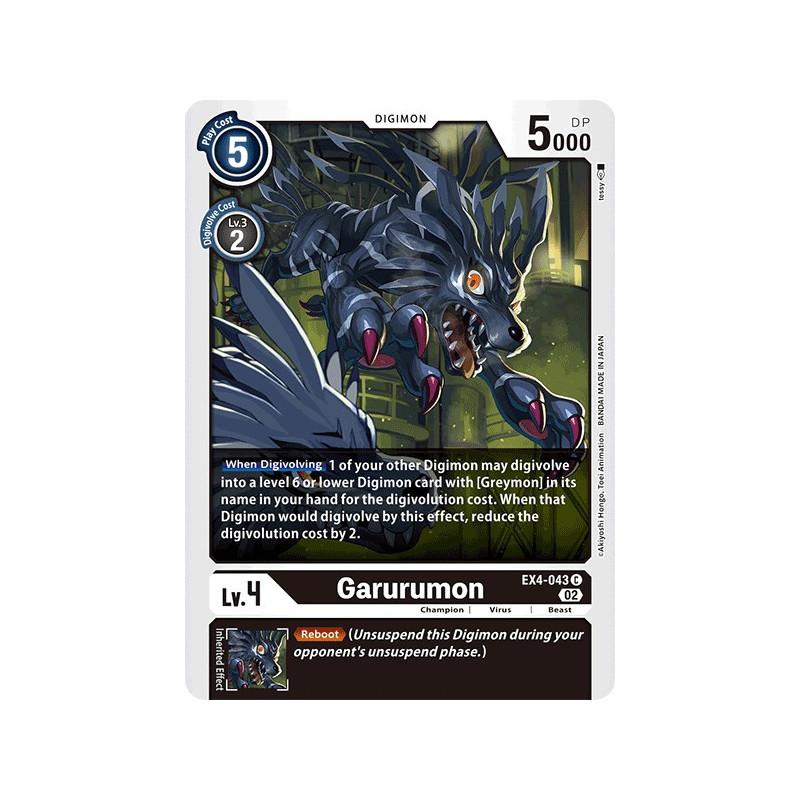 Digimon_TCG_EX4-043_Garurumon_Common_Alternative_Being_Card_Game