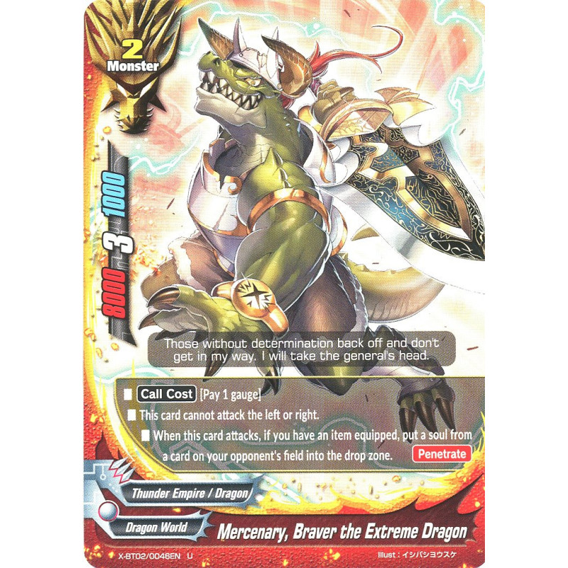 buddyfight-tcg-card-foil-x-bt02-0046en-foil-u-mercenary-braver-the-extreme-dragon-chaos-control