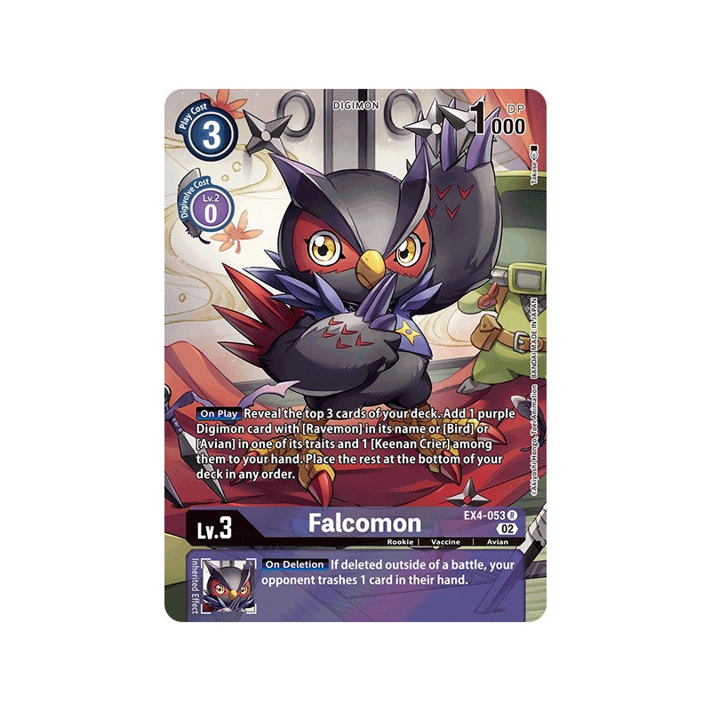 Digimon_TCG_EX4-053_AA_Falcomon_Alternative_Art_Alternative_Being_Card_Game