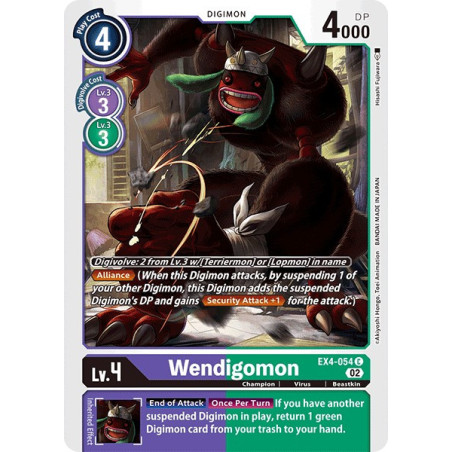 Digimon_TCG_EX4-054_Wendigomon_Common_Alternative_Being_Card_Game