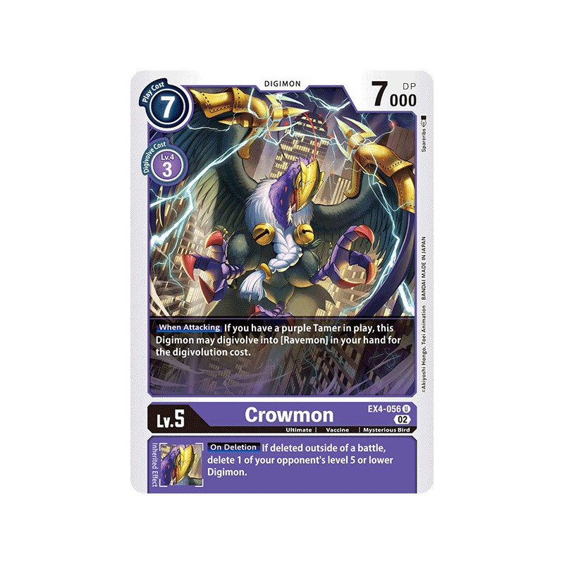 Digimon_TCG_EX4-056_Crowmon_Uncommon_Alternative_Being_Card_Game