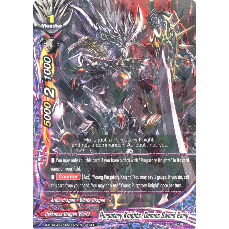 buddyfight-tcg-card-x-bt02a-cp03-0075en-secret-rare-purgatory-knights-demios-sword-early-evolution-mutation