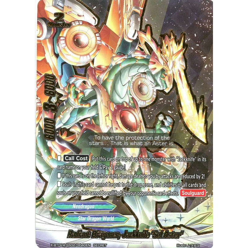 buddyfight-tcg-card-x-bt02a-ss02-0040en-secret-rrr-radiant-dragoner-jackknife-sol-aster-evolution-mutation