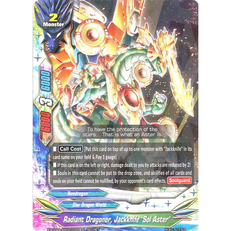 buddyfight-tcg-card-x-bt02a-ss02-0040en-secret-rare-radiant-dragoner-jackknife-sol-aster-evolution-mutation