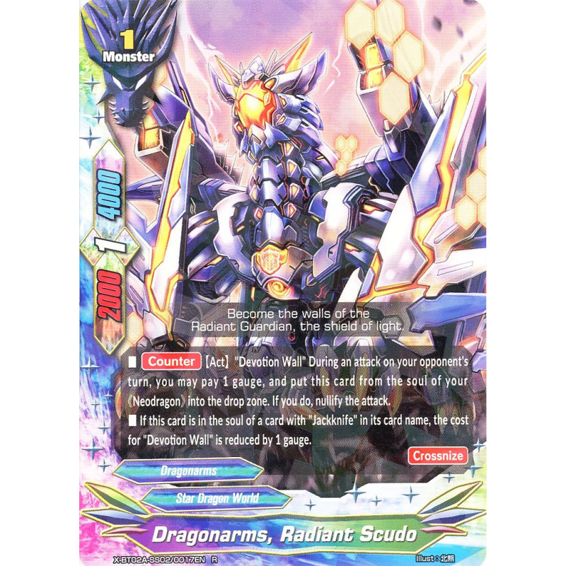 buddyfight-tcg-card-foil-x-bt02a-ss02-0017en-foil-r-dragonarms-radiant-scudo-evolution-mutation
