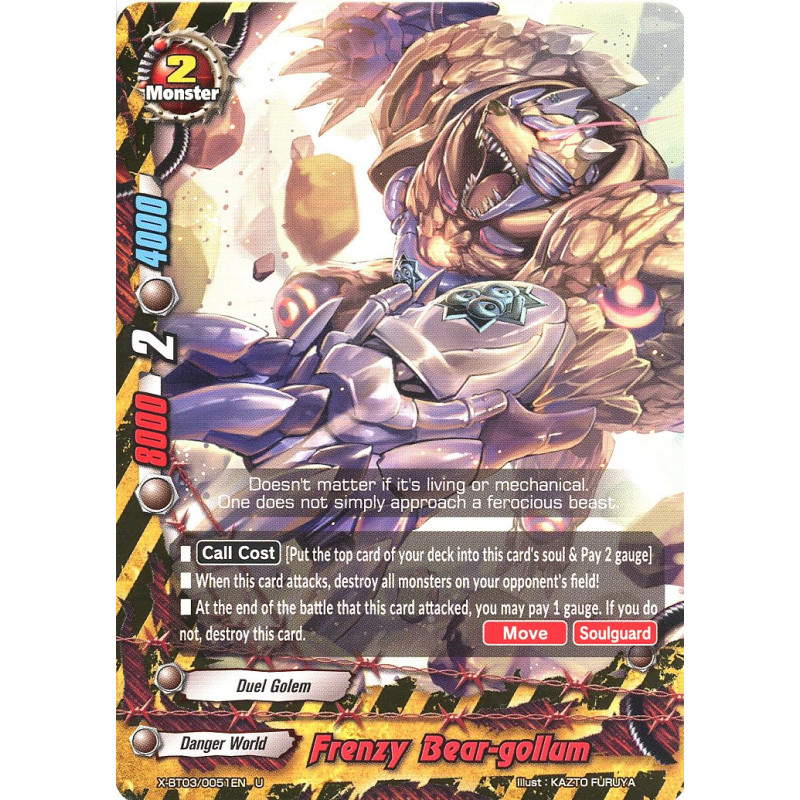 buddyfight-tcg-card-x-bt03-0051en-u-frenzy-bear-gollum-overturn-thunder-empire
