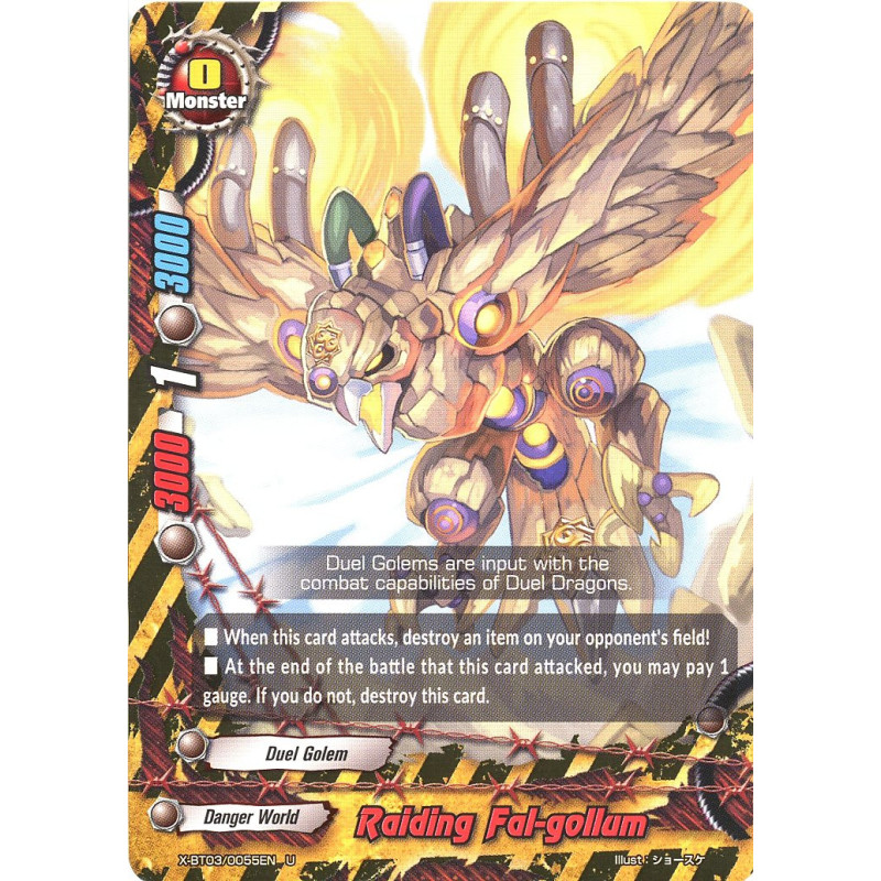 buddyfight-tcg-card-x-bt03-0055en-u-raiding-fal-gollum-overturn-thunder-empire