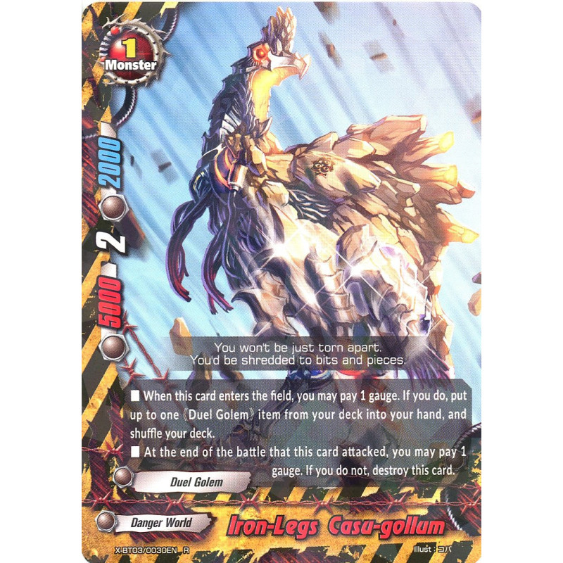 buddyfight-tcg-card-foil-x-bt03-0030en-foil-r-iron-legs-casu-gollum-overturn-thunder-empire