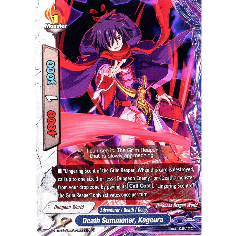 buddyfight-tcg-card-x-bt03a-ub01-0056en-c-death-summoner-kageura-lvl-up-heroes-adventurers