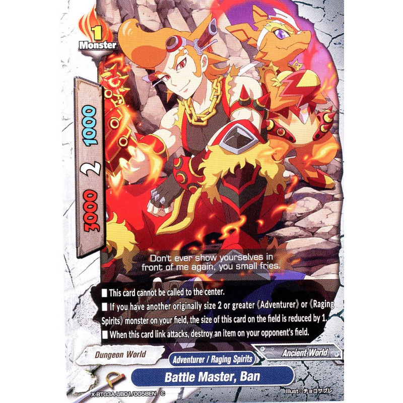 buddyfight-tcg-card-x-bt03a-ub01-0058en-c-battle-master-ban-lvl-up-heroes-adventurers