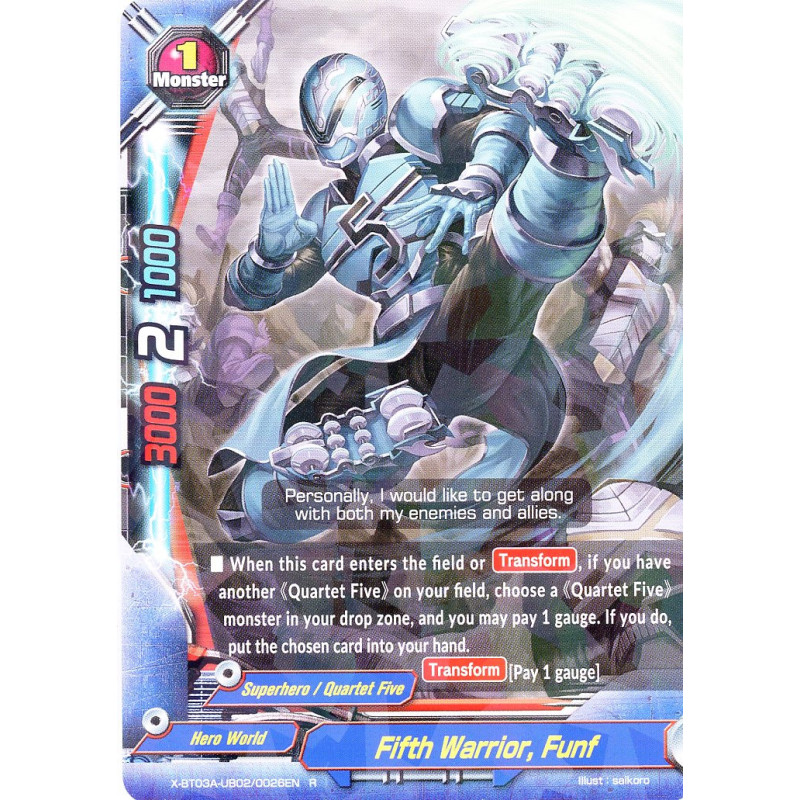 buddyfight-tcg-card-x-bt03a-ub02-0026en-r-fifth-warrior-funf-lvl-up-heroes-adventurers