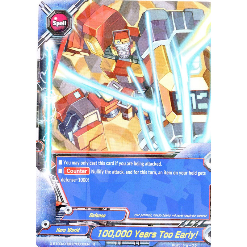 buddyfight-tcg-card-x-bt03a-ub02-0038en-r-100-00-years-too-early-lvl-up-heroes-adventurers