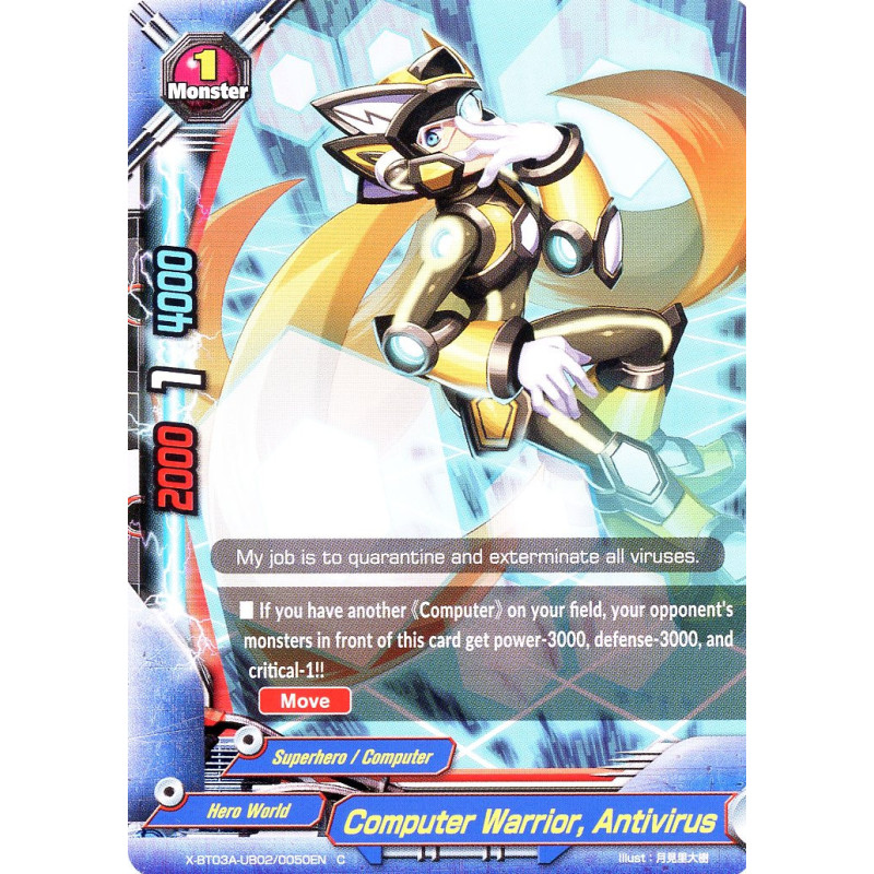 buddyfight-tcg-card-x-bt03a-ub02-0050en-c-computer-warrior-anivirus-lvl-up-heroes-adventurers