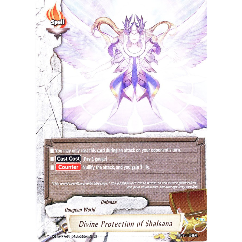 buddyfight-tcg-card-foil-x-bt03a-ub01-0067en-foil-c-divine-protection-of-shalsana-lvl-up-heroes-adventurers