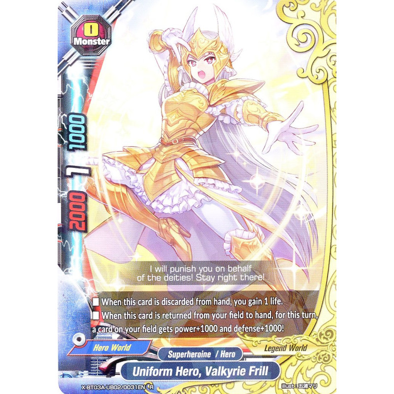 buddyfight-tcg-card-foil-x-bt03a-ub02-0031en-foil-r-uniform-hero-valkyrie-frill-lvl-up-heroes-adventurers
