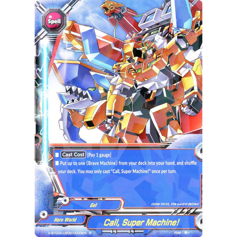 buddyfight-tcg-card-foil-x-bt03a-ub02-0033en-foil-r-call-super-machine-lvl-up-heroes-adventurers