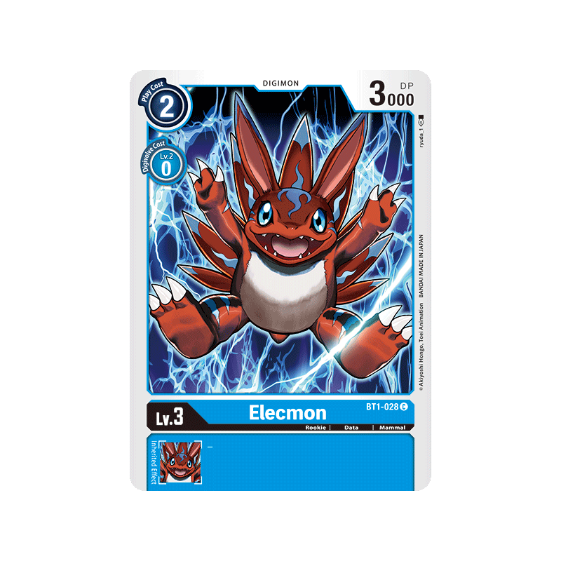 Digimon_TCG_BT1-028_Elecmon_Common_New_Evolution_Card_Game