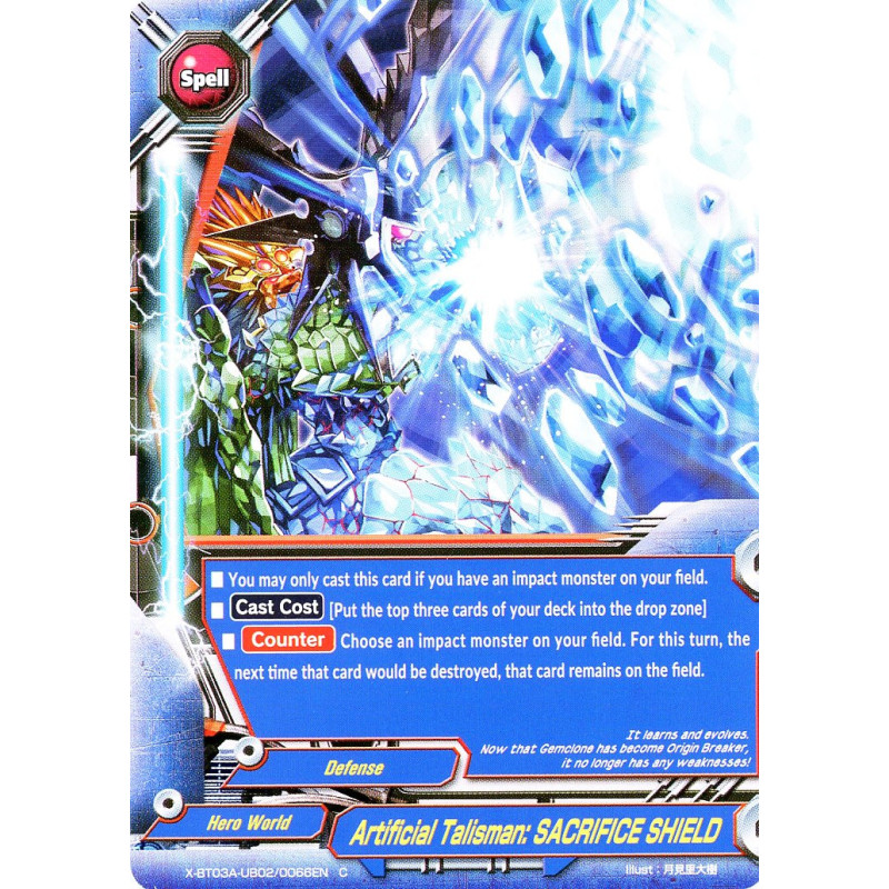 buddyfight-tcg-card-foil-x-bt03a-ub02-0066en-foil-c-artificial-talisman-sacrifice-shield-lvl-up-heroes-adventurers