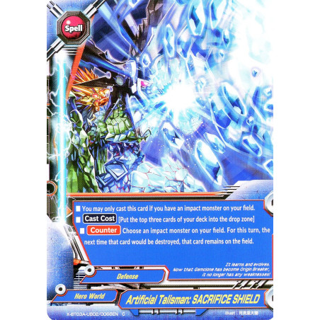buddyfight-tcg-card-foil-x-bt03a-ub02-0066en-foil-c-artificial-talisman-sacrifice-shield-lvl-up-heroes-adventurers