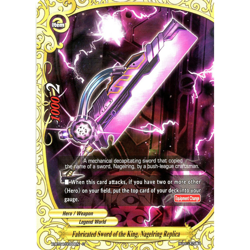 buddyfight-tcg-card-x-bt04-0088en-c-fabricated-sword-of-the-king-nagelring-replica-rainbow-striker