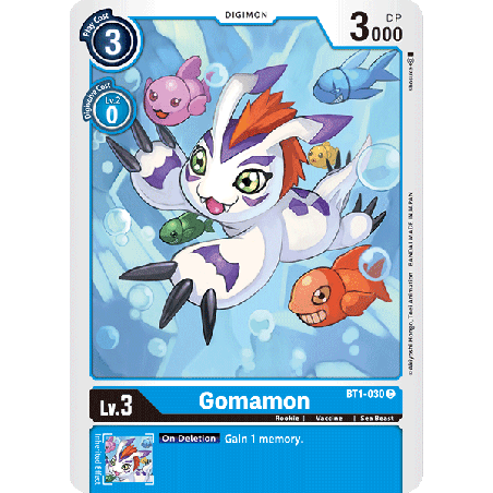 Digimon_TCG_BT1-030_Gomamon_Common_New_Evolution_Card_Game