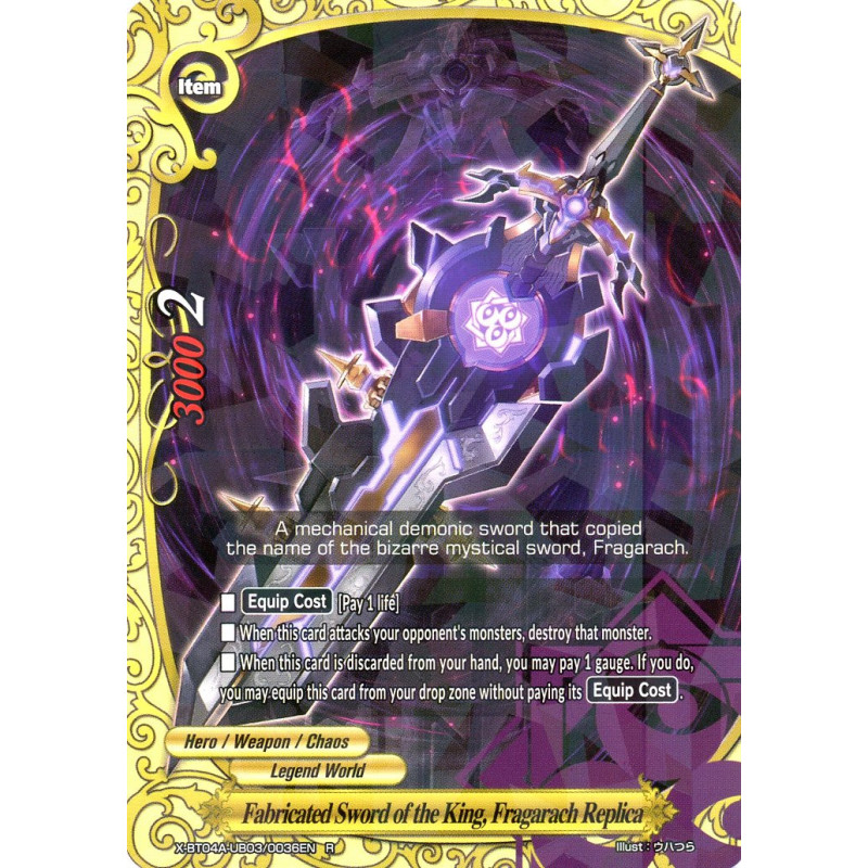 buddyfight-tcg-card-foil-x-bt04a-ub03-0036en-foil-r-fabricated-sword-of-the-king-fragarach-replica-new-world-chaos