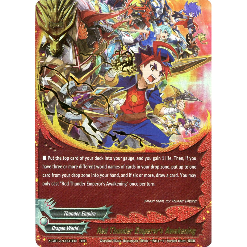 buddyfight-tcg-card-x-cbt-a-0001en-rrr-red-thunder-emperor-s-awakening-driven-to-disorder