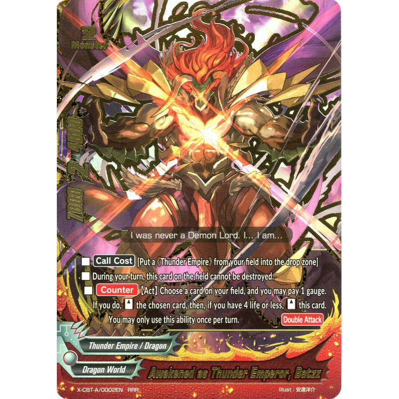 buddyfight-tcg-card-x-cbt-a-0002en-rrr-awakened-as-thunder-emperor-batzz-driven-to-disorder