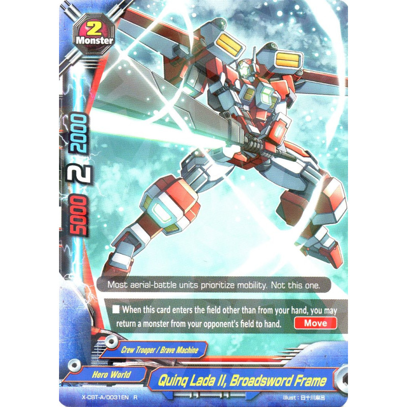 buddyfight-tcg-card-x-cbt-a-0031en-r-quinq-lada-ii-broadsword-frame-driven-to-disorder